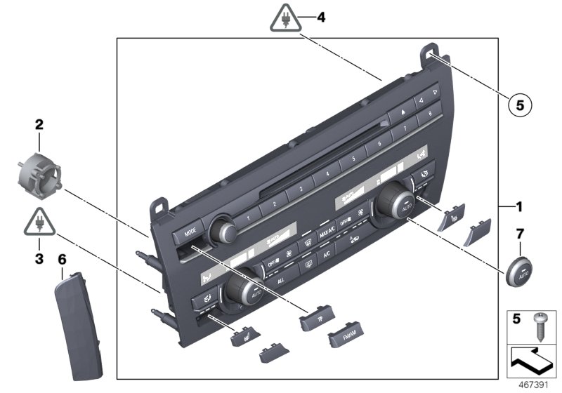 Genuine BMW 61319328419 Rep. Kit For Radio/Climate Cont. Panel (Inc. 550iX, 528i & 550iX 4.0) | ML Performance UK Car Parts