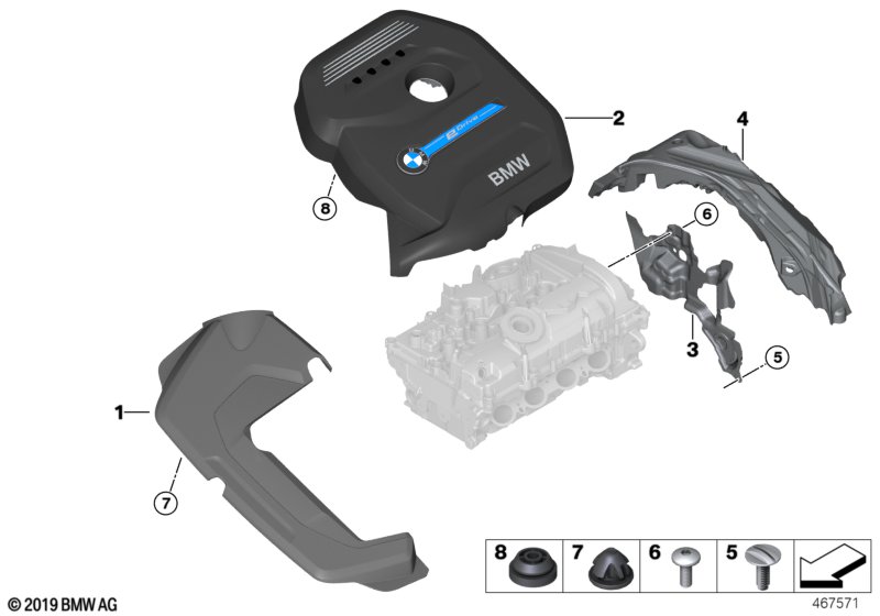 Genuine BMW 11128645876 F30 Acoustic Cover Front (Inc. 330e) | ML Performance UK Car Parts