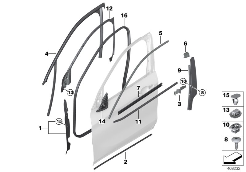 Genuine BMW 51767349643 F48 Gap Seal, Front Door Left (Inc. X1 18dX, X1 16d & X1 25dX) | ML Performance UK Car Parts