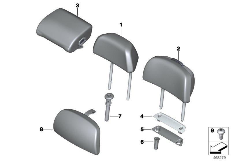 Genuine BMW 52207477783 G11 G12 Headrest Comfort, Leather NAMY MOKKA (Inc. 745eX, 725d & 750LdX) | ML Performance UK Car Parts