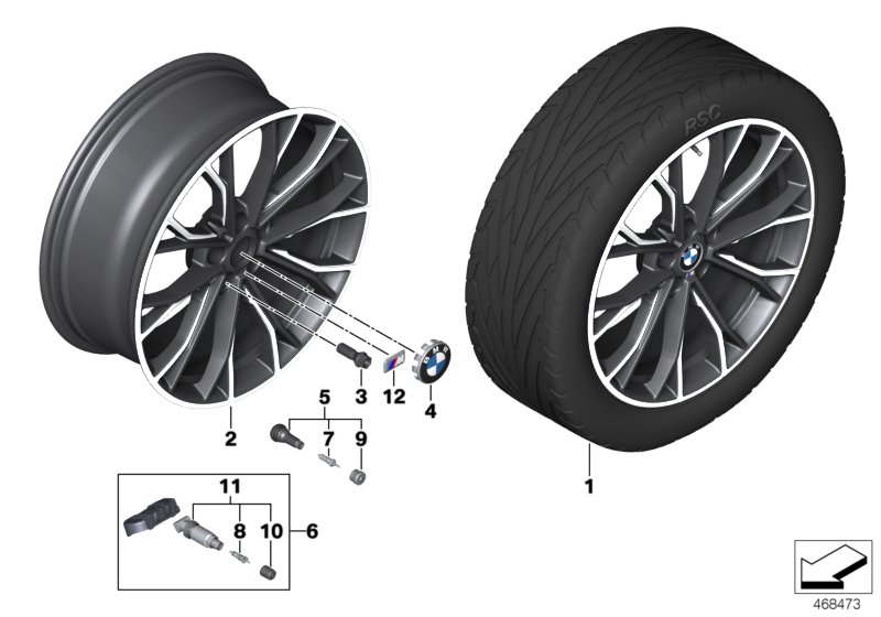 Genuine BMW 36116884498 G30 G31 Disk Wheel, Light Alloy, In Orbitgrey 8JX20 ET:30 (Inc. 525d, 530i & 530dX) | ML Performance UK Car Parts