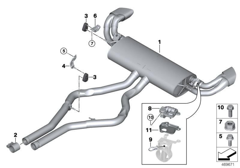 Genuine BMW 18308623118 F16 Rear Muffler With Exhaust Flap (Inc. X6 50iX 4.0, X6 50iX & X6 50iX 4.4) | ML Performance UK Car Parts