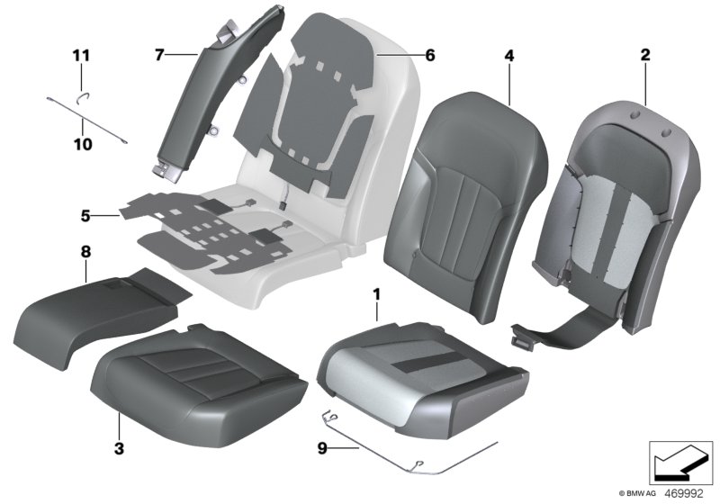 Genuine BMW 52207354640 G12 G11 Foam Element, Comfort Backrest, Right (Inc. 740eX, 740Le & 750i) | ML Performance UK Car Parts