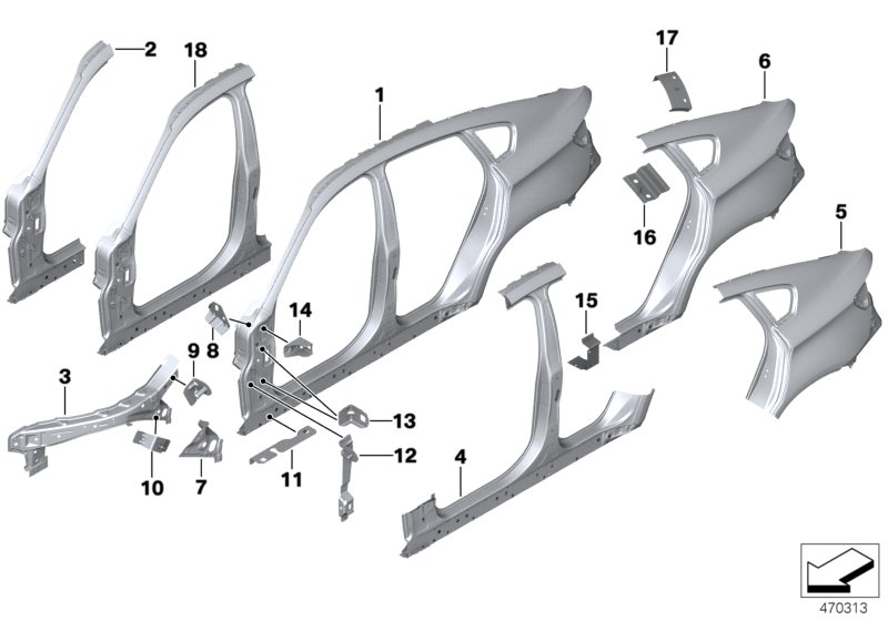 Genuine BMW 41217275588 E71 E72 Reinforcement Plate, C-Pillar, Right (Inc. X6) | ML Performance UK Car Parts