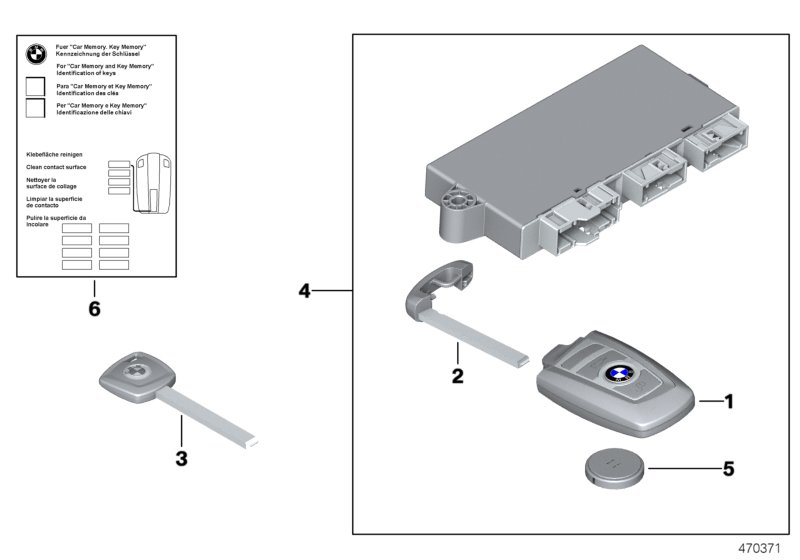 Genuine BMW 51210037276 Set Of Keys With Cas Control Unit 315 MHZ (Inc. 750LiX 4.4, Alpina B7L & Alpina B7LX) | ML Performance UK Car Parts