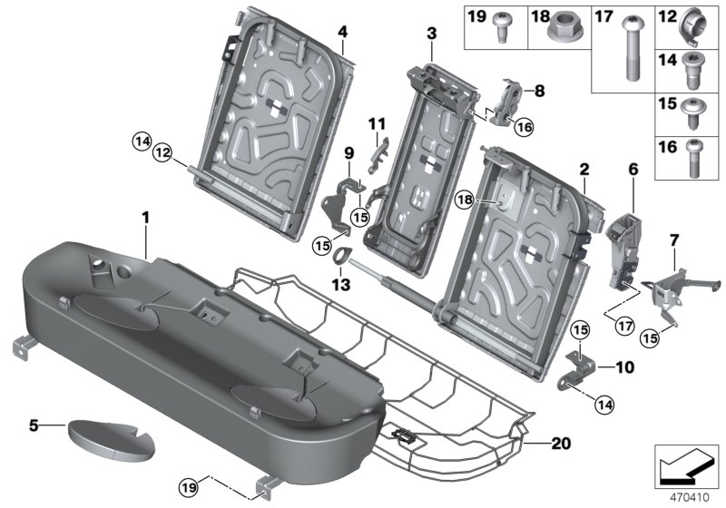 Genuine BMW 52207418942 F15 Centre Backrest Bearing Bracket (Inc. X5) | ML Performance UK Car Parts