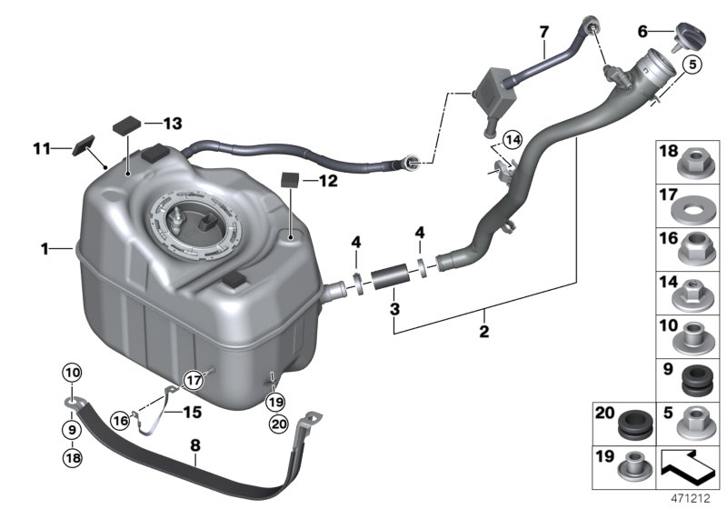 Genuine BMW 16117444931 F45 Metal Fuel Tank (Inc. 225xe & Cooper SE ALL4) | ML Performance UK Car Parts