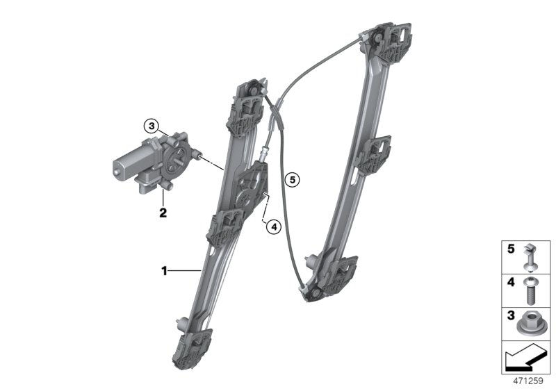 Genuine BMW 67627473088 F39 Drive For Window Lifter, Front Right (Inc. X2 20d, X2 28i & X2 20dX) | ML Performance UK Car Parts