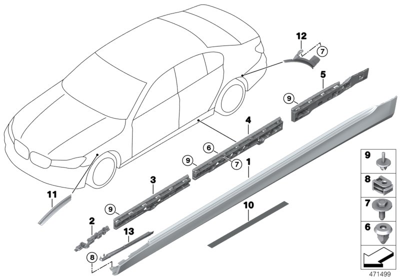 Genuine BMW 51778064984 G12 Rocker Panel Trim, Primed, Right M (Inc. 750LiX 4.0, 750LiX 4.4 & 740iX) | ML Performance UK Car Parts