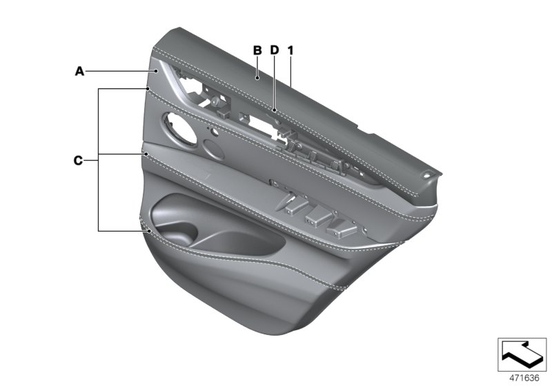 Genuine BMW 51427990641 Door Lining Leather Rear Left INDIVIDUAL (Inc. X5 M) | ML Performance UK Car Parts