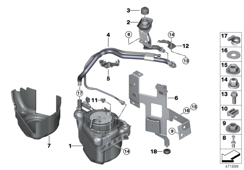 Genuine BMW 16197244138 E70 E71 Active Tank (Inc. X5) | ML Performance UK Car Parts