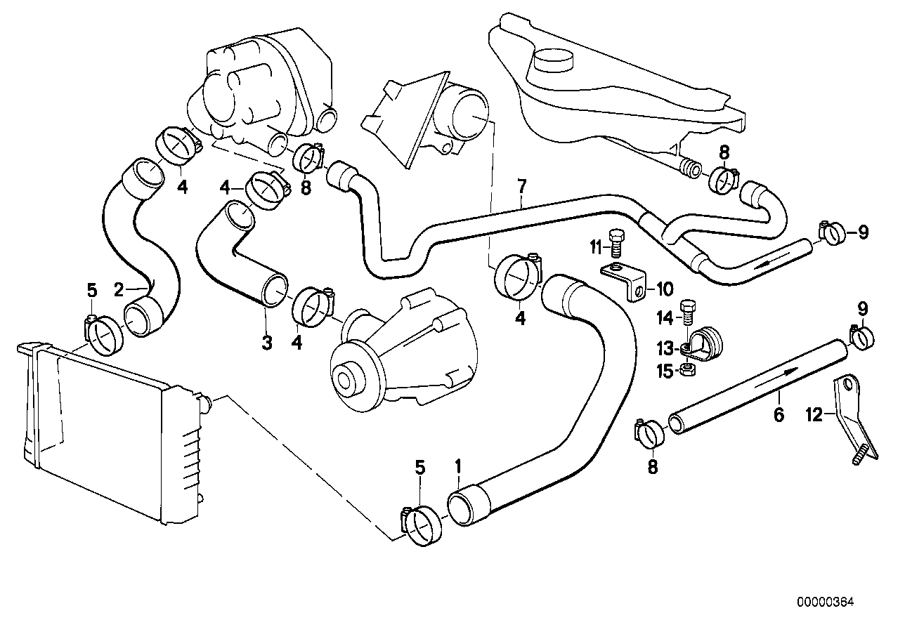 Genuine BMW 11532241852 E34 Hose F Radiator And Engine Return (Inc. 524td, 525tds & 525td) | ML Performance UK Car Parts