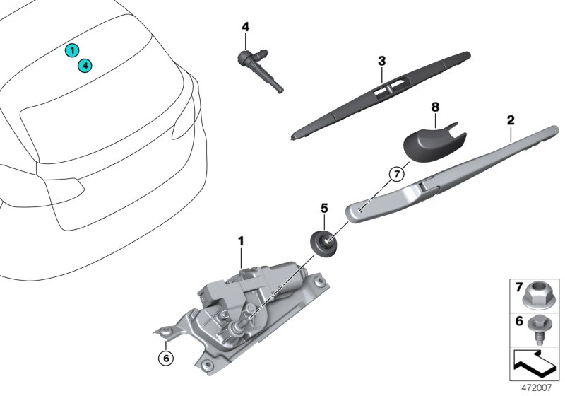 Genuine BMW 61627366061 F46 F48 Wiper Arm Cover (Inc. 225xe) | ML Performance UK Car Parts