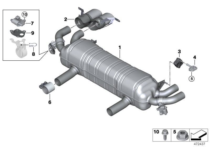 Genuine BMW 18307997286 G12 Rear Muffler ALPINA (Inc. ALPINA B7) | ML Performance UK Car Parts