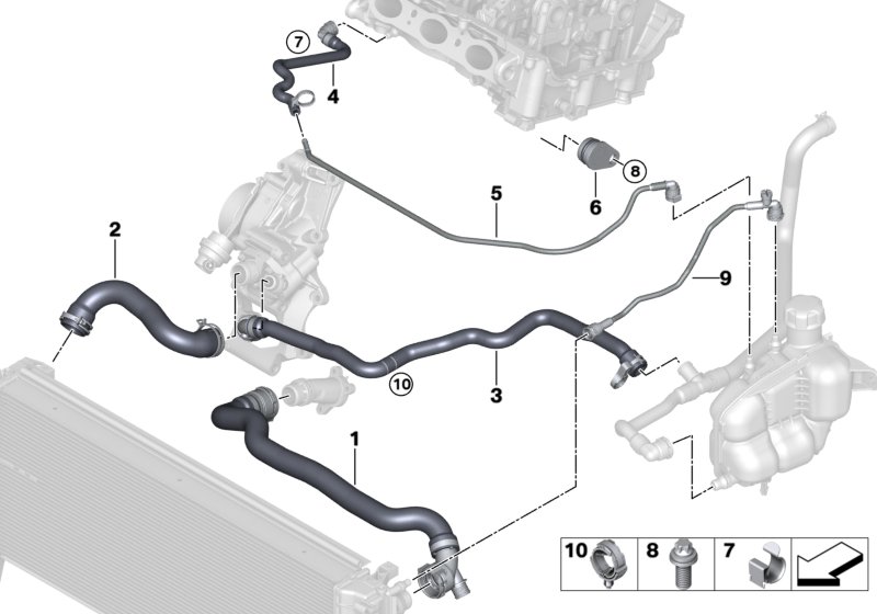 Genuine BMW Mini 17127646898 F56 Pipe, Expansion Tank-Cylinder Head (Inc. Cooper SE ALL4) | ML Performance UK Car Parts