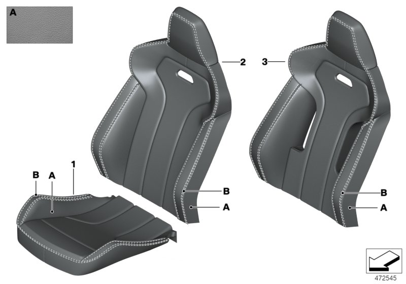 Genuine BMW 52107990746 F80 F82 Leather Cover Sport Backrest Right INDIVIDUAL (Inc. M3 & M4) | ML Performance UK Car Parts