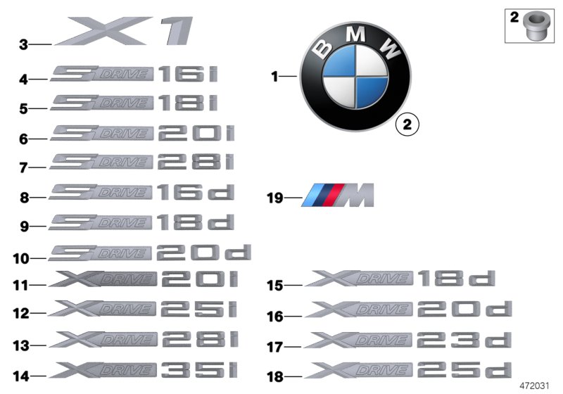 Genuine BMW 51147362669 E83 F25 E84 Label X DRIVE 25I (Inc. X32.5si & X1 25iX) | ML Performance UK Car Parts