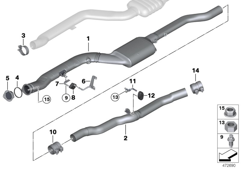 Genuine BMW 18307823923 Intermediate Pipe (Inc. 525d, 530dX & 530d) | ML Performance UK Car Parts