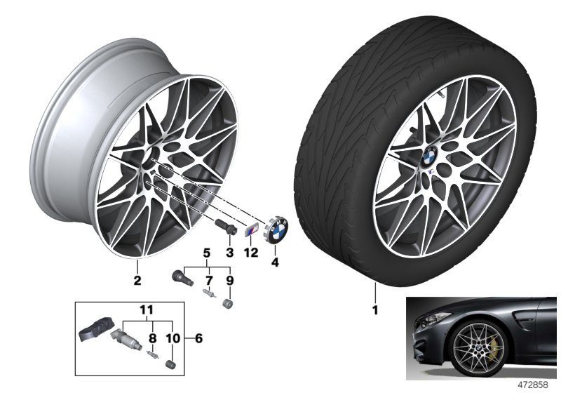 Genuine BMW 36112287500 F83 F80 Light Alloy Rim Ferricgrey 9JX20 ET:29 (Inc. M3 & M4) | ML Performance UK Car Parts