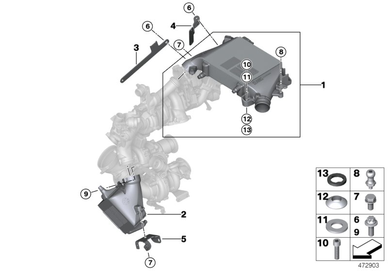 Genuine BMW 11658575741 G30 G07 G12 Bracket, Charge-Air Cooler (Inc. X6 M50dX, 750LdX & M550dX) | ML Performance UK Car Parts