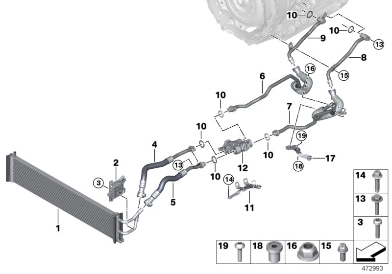 Genuine BMW 17228602391 Transmission Oil Cooler Line, Return (Inc. M760iX & M760LiX) | ML Performance US Car Parts