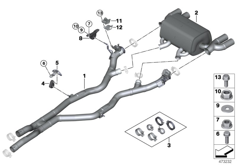 Genuine BMW 18308057991 Center Muffler GTS (Inc. M4 GTS) | ML Performance UK Car Parts