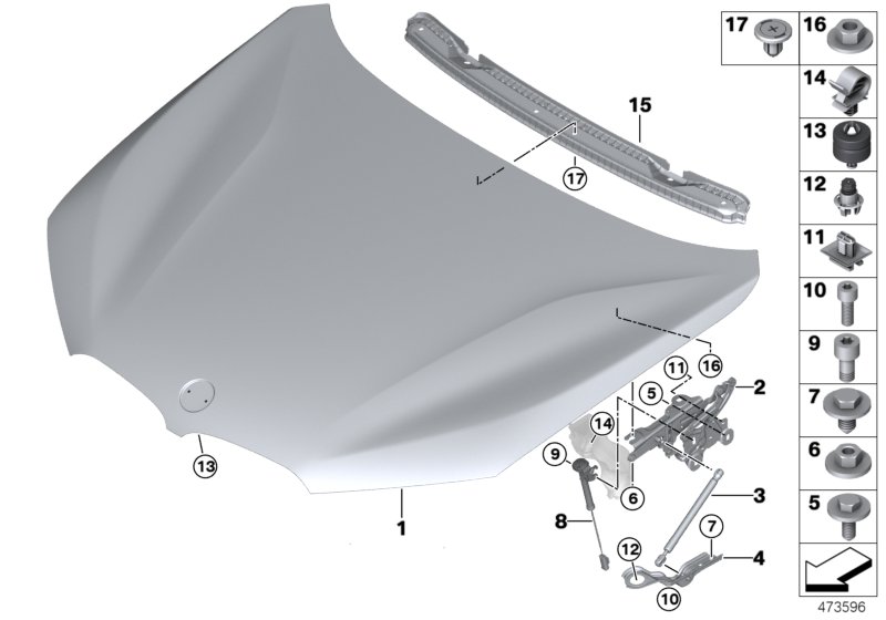 Genuine BMW 41007956400 F39 F48 Bracket For Gas Spring, Right (Inc. X1 20dX, X1 28iX & X1 20iX) | ML Performance UK Car Parts