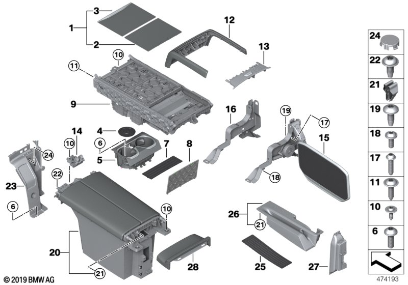 Genuine BMW 51166827299 Armrest, Rear Console MOKKA (Inc. 745LeX, 750iX & 730Li) | ML Performance UK Car Parts