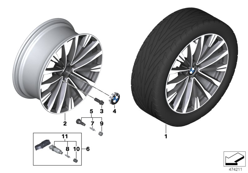 Genuine BMW 36116870889 F34 Disk Wheel, Light-Alloy, Spheric-Grey 9JX19 ET:42 (Inc. 330dX, 325d & 340i) | ML Performance UK Car Parts