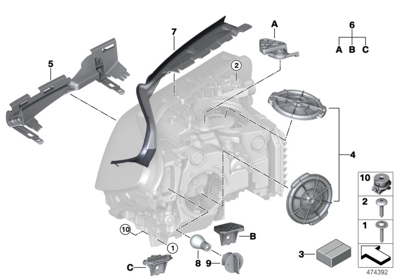 Genuine BMW 63117495132 G30 G31 F90 Repair Kit, Right Headlight (Inc. 520d ed, 525d & 540iX) | ML Performance UK Car Parts