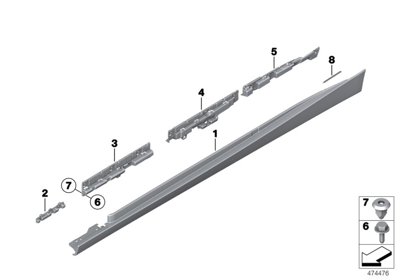 Genuine BMW 51777374614 F36 Rocker Panel Trim, Primed, Right (Inc. 430iX, 420i & 435iX) | ML Performance UK Car Parts