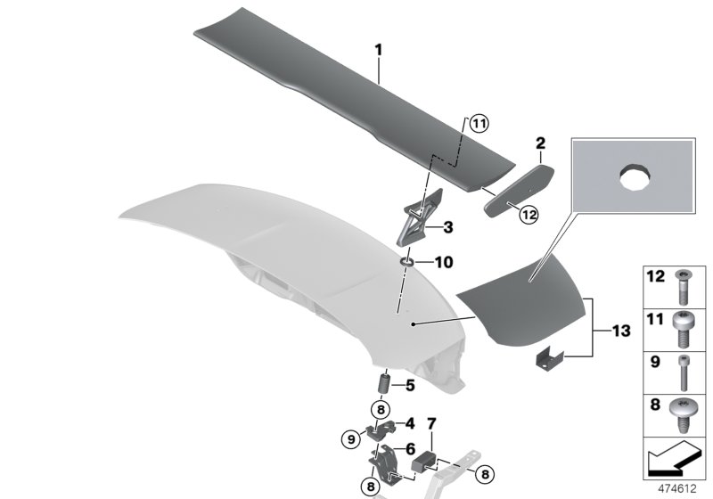 Genuine BMW 51628065531 F82 Side Section, Rear Spoiler, Left GTS (Inc. M4 GTS) | ML Performance UK Car Parts