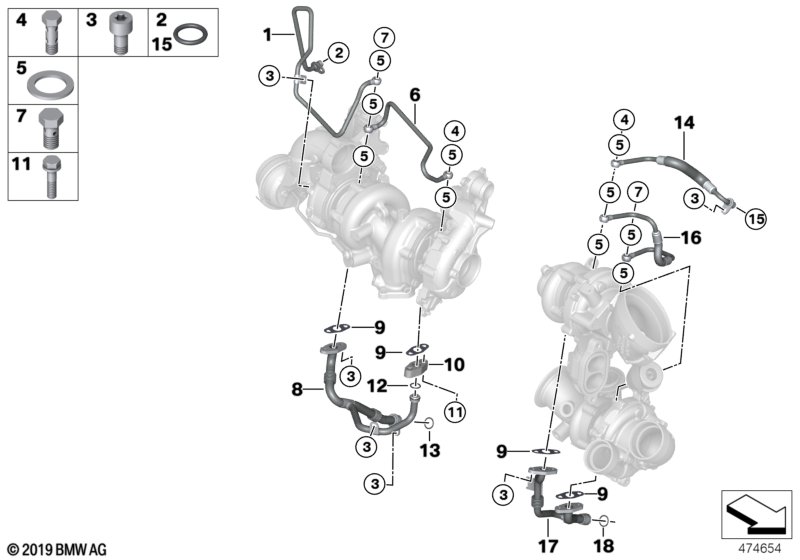 Genuine BMW 11428575125 G11 G07 G05 Oil Line, Supply, High Compression (Inc. 750dX, X7 M50dX & M550dX) | ML Performance UK Car Parts