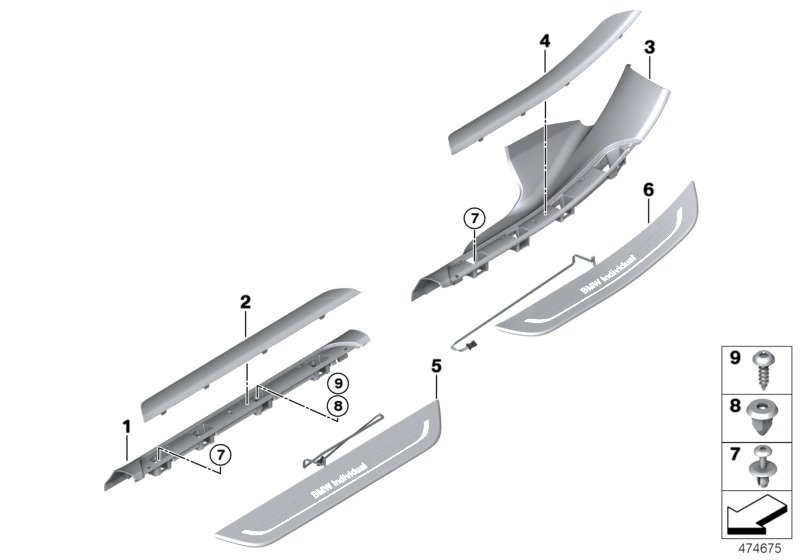 Genuine BMW 51477407308 G11 Cover Molding, Sill, Rear Inner Right ELFENBEINWEISS (Inc. 740LdX, 745Le & 740Li) | ML Performance UK Car Parts