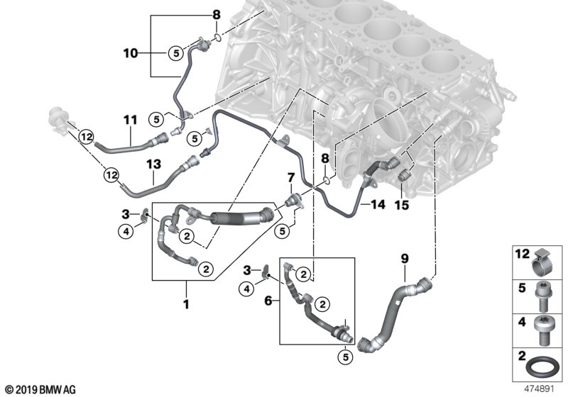 Genuine BMW 11538575755 G12 G06 G05 Line F.Cylind.Head Exhaust Turbocharger (Inc. X6 M50dX, X5 M50dX & M550dX) | ML Performance UK Car Parts