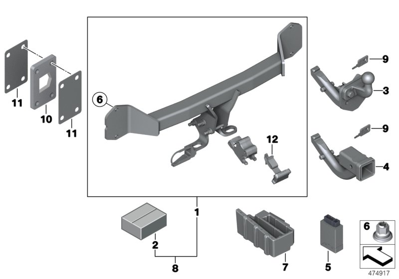 Genuine BMW 82712349502 F15 F16 Retrofit Kit Tow Hitch Module Nas/Class2 F15/F16 US (Inc. X5) | ML Performance UK Car Parts