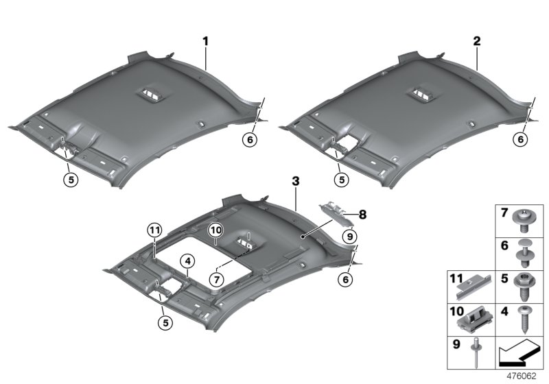 Genuine BMW 51448068131 F16 Headlining, Lift-Up & Slide-Back Sunroof ANTHRAZIT (Inc. X6 50iX 4.0, X6 35iX & X6 40dX) | ML Performance UK Car Parts