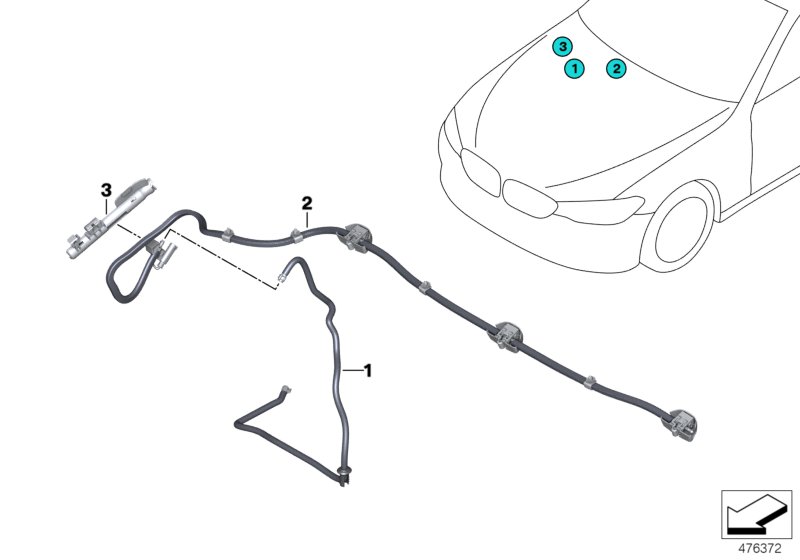 Genuine BMW 61667357350 G14 G31 G12 Hose, Windshield Washer (Inc. 620dX, 630i & 630d) | ML Performance UK Car Parts