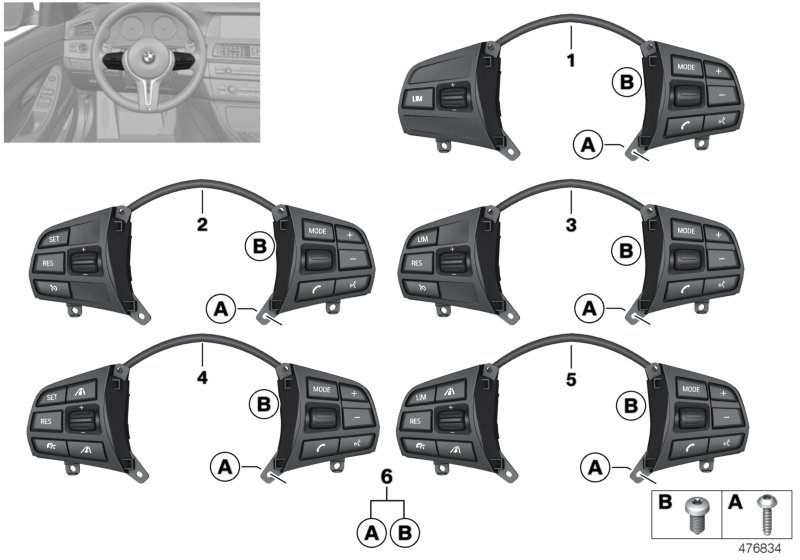 Genuine BMW 61319225710 F21 Switch, Mf Steering Wheel, Sport LIM (Inc. 318dX, 325d & 125i) | ML Performance UK Car Parts