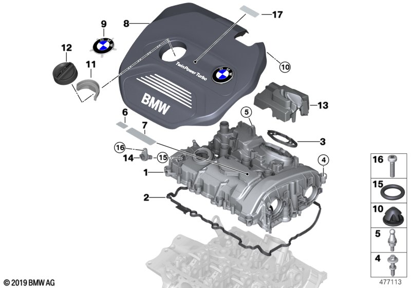 Genuine BMW 11128604754 F45 F45 Acoustic Cover Cylinder Head Cover (Inc. 225xe) | ML Performance UK Car Parts