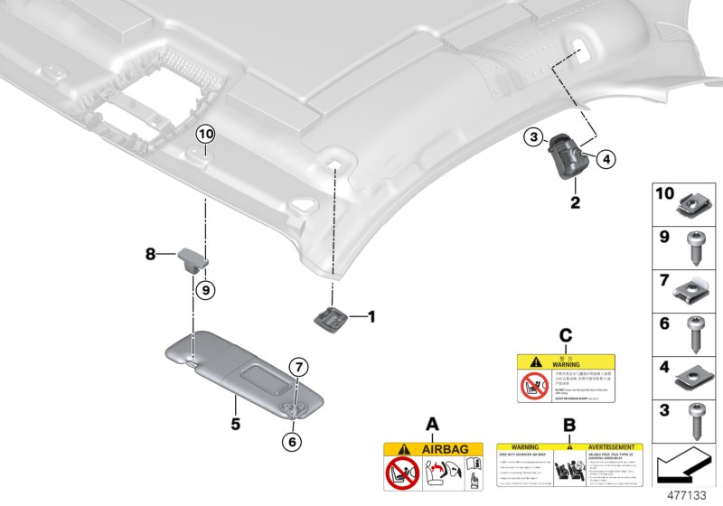 Genuine BMW 51167352897 Sun Visor With Label, Left ANTHRAZIT (Inc. i8) | ML Performance UK Car Parts