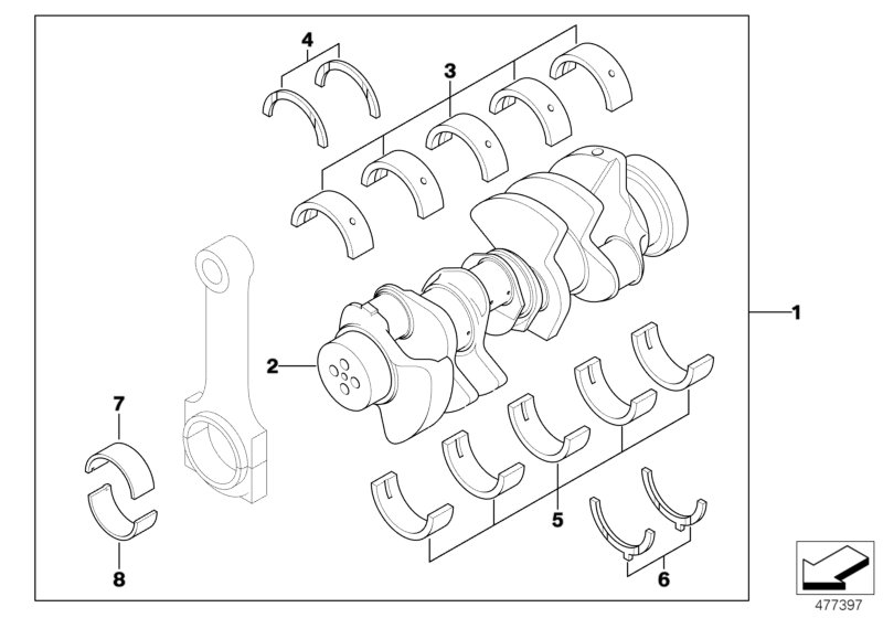 Genuine BMW 11211407796 E39 E52 At-Crankshaft With Bearing Shells (Inc. M5 & Z8) | ML Performance UK Car Parts