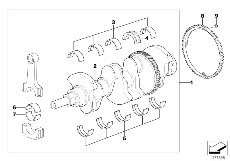 Genuine BMW 11211438781 E46 At-Crankshaft With Bearing Shells (Inc. 316Ci & 316i 1.6) | ML Performance UK Car Parts