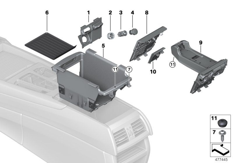 Genuine BMW 51169252108 F16 F15 Trim, Storage Compartment (Inc. X5 25d) | ML Performance UK Car Parts