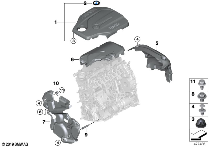 Genuine BMW 11148514331 F11 F10 F25 Acoustic Cover Front (Inc. 520d, X4 20dX & X5 25d) | ML Performance UK Car Parts