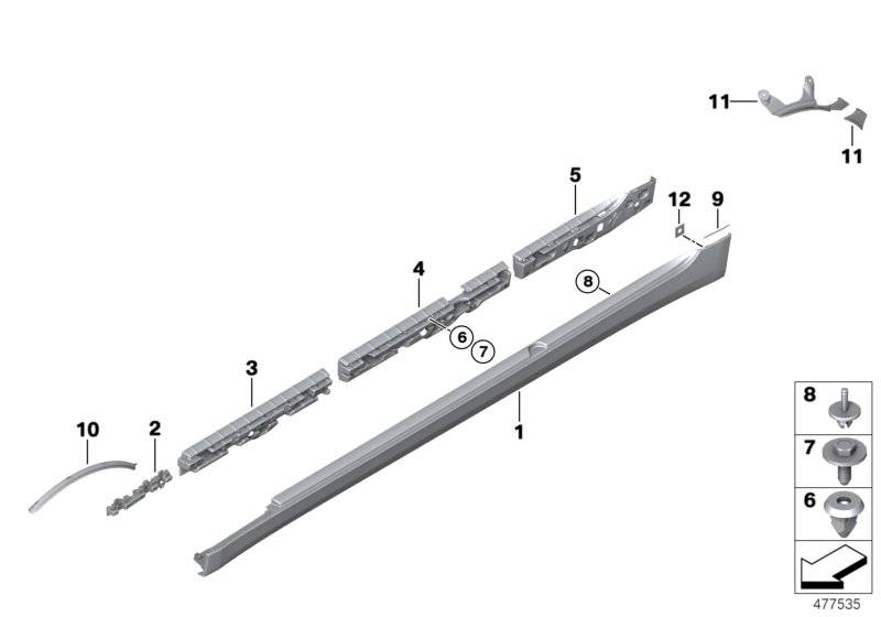 Genuine BMW 51777385754 G30 G31 F90 Paint Protect. Film, Rocker Panel, Right (Inc. 530eX, 530i & 530d) | ML Performance UK Car Parts