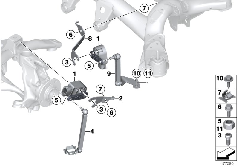 Genuine BMW 37146797816 F22 F31 F23 Left Ride Height Sensor Bracket (Inc. 328dX) | ML Performance UK Car Parts