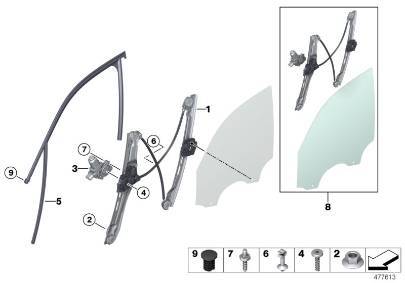 Genuine BMW 51337311259 F25 Window Guide, Left Front Door (Inc. X3) | ML Performance UK Car Parts