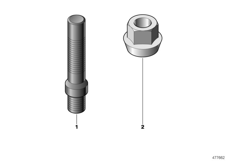 Genuine BMW 36108417046 Wheel Bolt M12X1,5 L=60 mm (Inc. M235i Racing & M4 GT4) | ML Performance UK Car Parts