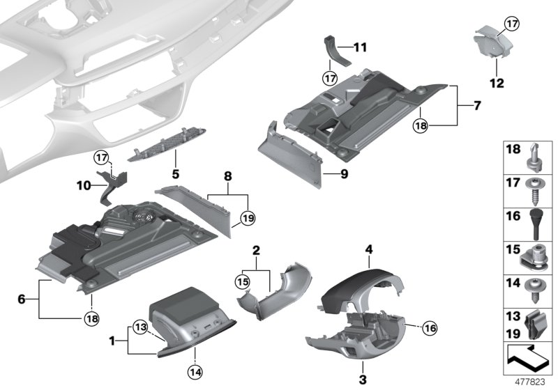 Genuine BMW 51459363697 G12 G15 G14 Cover Panel Tunnel Passenger's Side COGNAC (Inc. 750dX, 745eX & 740LeX) | ML Performance UK Car Parts